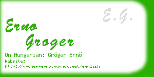 erno groger business card